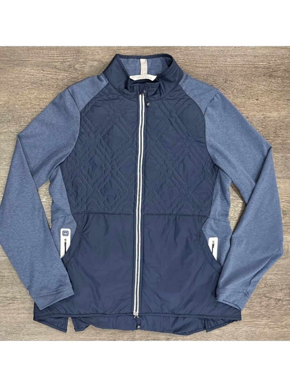 Peter Millar Vault Madeline Hybrid Jacket Women Large Navy Quilted Golf Blue